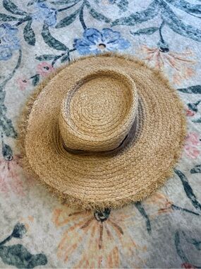 Natural Straw Sun Hat with Brown Band